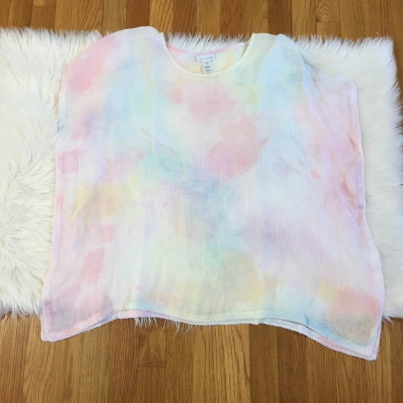 Pure Jill Multicolor Watercolors Linen Cover Up - Picture 6 of 7